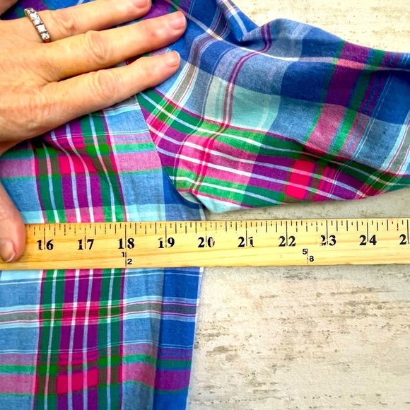 J. Crew Men's Blue Plaid Button Up Shirt Sz S Blue Green Red Easter Work Prep - Picture 13 of 13